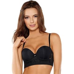 HABY - Sostén Push Up Con Semi Encaje Color Negro