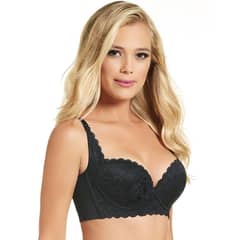 HABY - Sostén Push Up Colombiano Con Encaje Color Negro