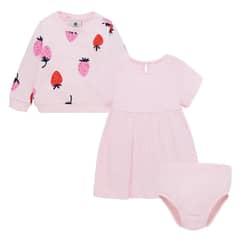 OFFCORSS - Conjunto de vestido buzo y calzón para recién nacida niña Chititos