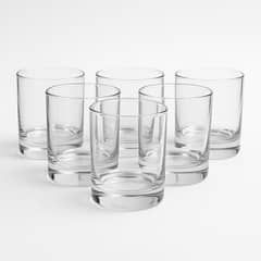 CRISTAR - Set 6 Vasos Bajos Vidrio Manhatan 340mL Tragos Bebidas Jugos