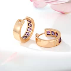 MATTEO - Aros Rocio argolla morada bañado en oro