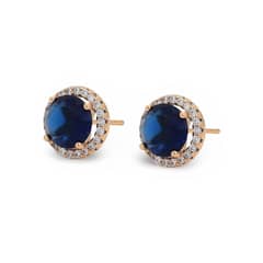 MATTEO - Aros Dominga azul Bañado en oro