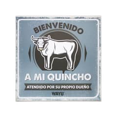 WAYU - Cuadro Deco Beer Metálico 25x25 Quincho Parrilla Bbq