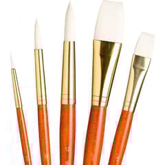 PRINCETON - Set 5 Pinceles Mango Corto Pelo Taklon Blanco (2)