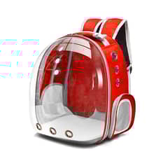 MUNDO ONLINE - Mochila Bolso transportador Gatos y Cachorro Roja
