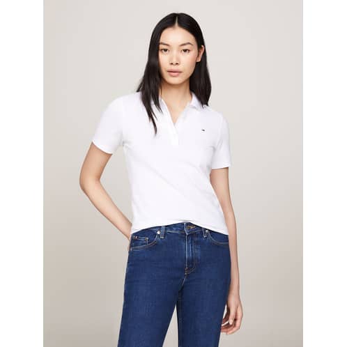 TOMMY HILFIGER - POLO SLIM FIT CON TEJIDO PIQUE BLANCO