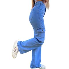 ADONAY - Jeans cargo celeste