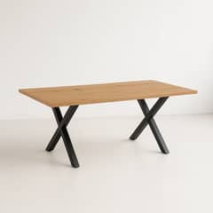 KLIK - Mesa industrial Color Madera y Metal Cross 180x90