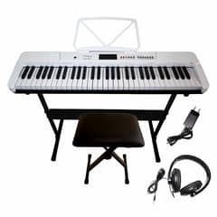 TONIC PIANOS - Full pack Teclado 61 teclas + Stand + Silla + Aud. Ton-650 WH Tonic