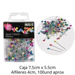 NUOVO - Caja alfileres con cabeza plástica de colores