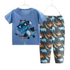KIVARA - Pijama Pantalon Largo Manga Corta Niño Algodón Super Dino