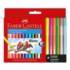 FABER-CASTELL - Set 18 lápices scripto 12 tradicionales 4 neón 2 pastel