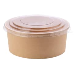 OMNIPACK - Bowl Kraft 500 ml c/ Tapa Envase Delivery Ecologico ( 25 U)