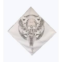 LIVE LOVE ROCK ON - Bandana Blanca Estampada Calavera