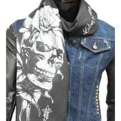 LIVE LOVE ROCK ON - Pañuelo Negro Estampado Calavera Torn
