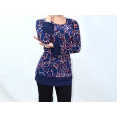 MAGENTA WOMAN - Polera 04 Lycra Estampada Azul Marino