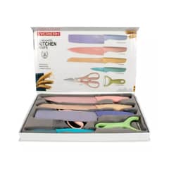 GENERICO - Juego De Cuchillos De Cocina Acero Inoxidable Set De 6 Pieza