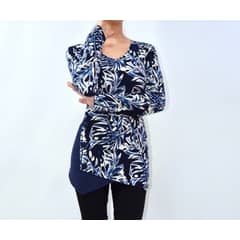 MAGENTA WOMAN - Polera 03 Lycra Estampada Azul Marino