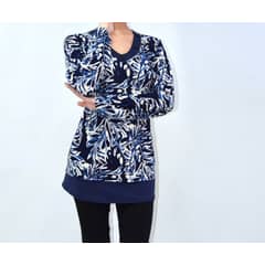 MAGENTA WOMAN - Polera 10 Lycra Estampada Azul Marino