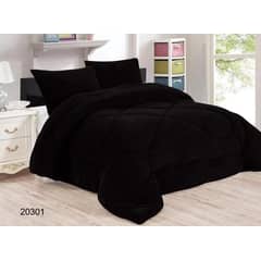 GENERICO - Cubrecama cobertor de Invierno Plush con chiporro 2 plazas Negro