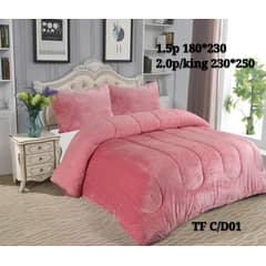 GENERICO - Cubrecama cobertor de Invierno Plush con chiporro 2 plazas Rosa