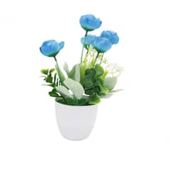 GENERICO - Flores artificiales con maceta de 22cmx5cm