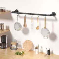 AIZO - 185cm Perchero De Pared Estante De Metal Para Ropa Multiusos