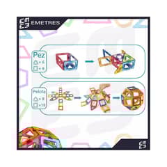 GENERICO - Set Construcción Magnéticos 3d Bloques Didácticos 84 Piezas