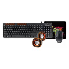 MEETION - Kit Set Teclado Mouse Mousepad Parlantes Oficina