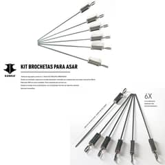 KANKA - - Set De 6 Brochetas O Anticuchos 42cm 100%acero Inox