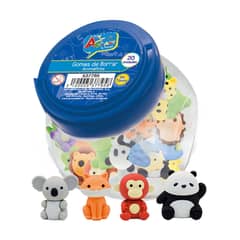 ART AND CRAFT - Pack 4 Goma de Borrar Diseño Animales