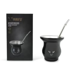 WAYU - Mate Insulado Set Con Bombilla 230ml Acero Inoxidable