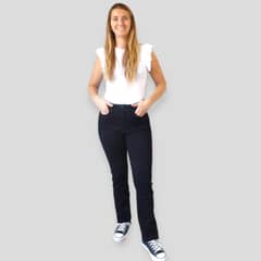 ADONAY - Jeans tiro alto recto negro._