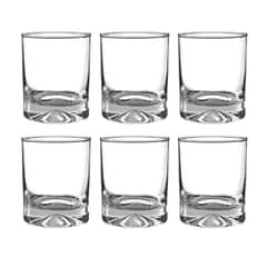 CRISTAR - Set 6 Vasos Bajos Modelo Manhatan de 340mL Agua Tragos Jugo