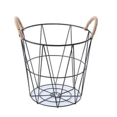 SOHOGAR - Canasto multiuso de metal color negro 30x27 cm