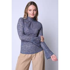 ECLIPSE - Polera Encaje Indigo Indigo