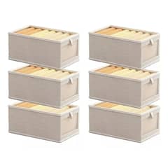 EVERSO - Cajas Organizadoras Ropa Tela Plegable Cesto 6 Pcs