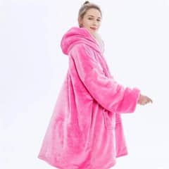 GENERICO - Manta Polar bata Frazada Oversize con capucha chiporro