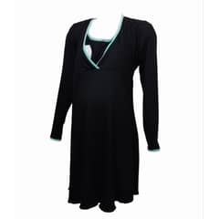 GENERICO - Camisa de dormir Maternal y Lactancia DMom manga Larga Color Negro