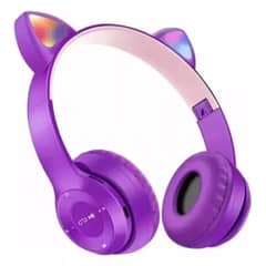 GENERICO - Audífonos Bluetooth Inalámbrico De Niños Orejas De Gato Morado