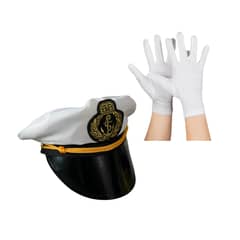 GENERICO - Gorro Capitan Marina + Guantes Niño