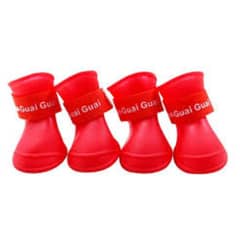 METALFER - Botas Antideslizante Impermeable Mascota Talla S Rojo