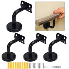 DEKANO - Soportes de escalera curvos de acero inoxidable de 4 piezas