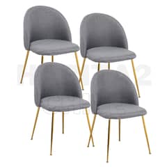 GENERICO - Pack 4 Silla de comedor Nordic Lino Gold - Gris
