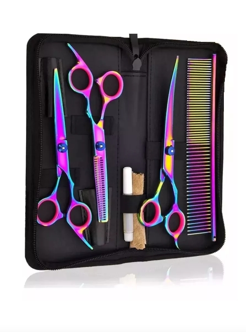Set Tijeras Barberia Accesorios Cortar Tijeras Peluqueria Profesional
