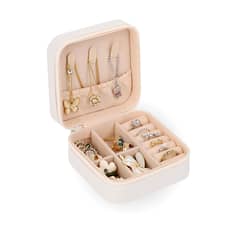 SANTU HOME & DECO - Joyero para Viaje Cuerina Blanco