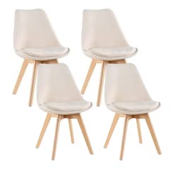 GENERICO - Pack 4 silla comedor Tulip Terciopelo - Beige
