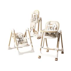 LUBABYCAS - Silla De Comer Columpio 2 En 1 Blanca