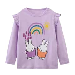JUMP KIDS - Poleras Manga Larga Niña Conejito 100% Algodón