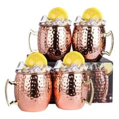 GENERICO - Set 4 Vasos Cobre 550ml Premium Coctel Tragos